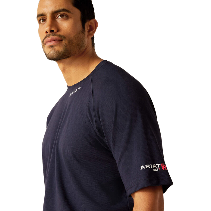 Ariat FR Baselayer T-Shirt Navy Close-Up Texture