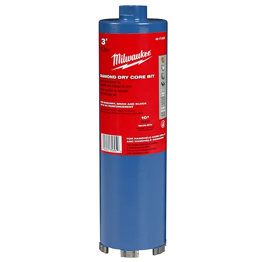 milwaukee diamond dry core bit for use while dry