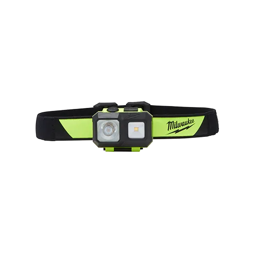 MILWAUKEE® Intrinsically Safe C I, II, III / D 1 Spot/Flood Headlamp Front View with Rubber Strap