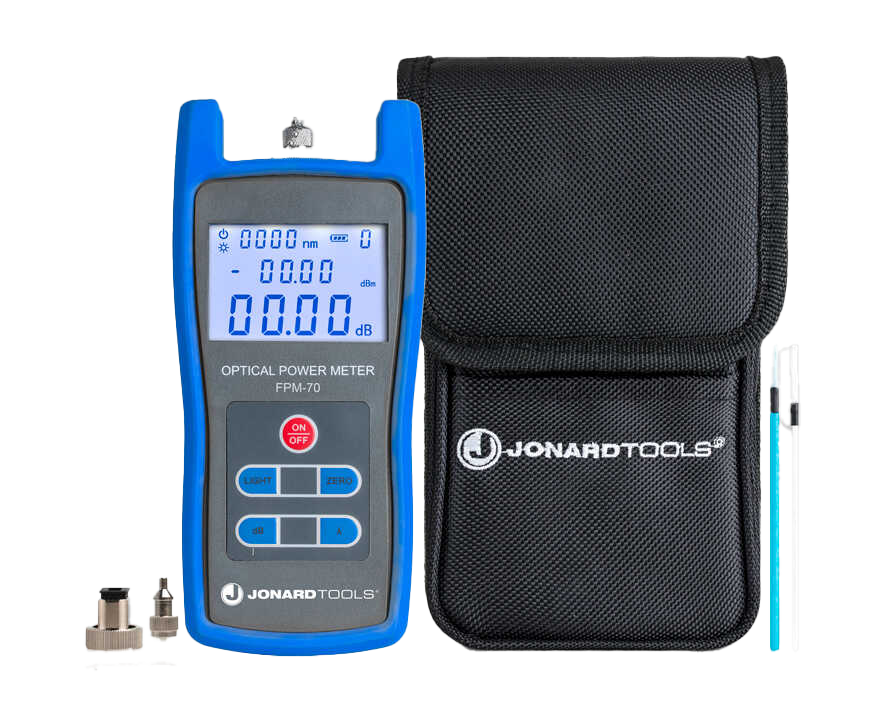 Fiber Optic Power Meter (-70 to +6 dBm) with FC/SC/LC Adapters