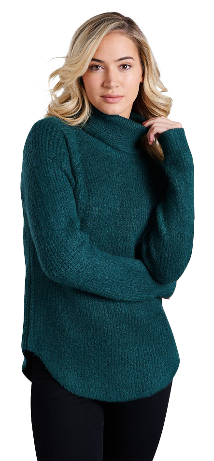 Kuhl Sweater Alska Pullover 1/4 Zip Teal Knit Sherpa Details Warm size L  women